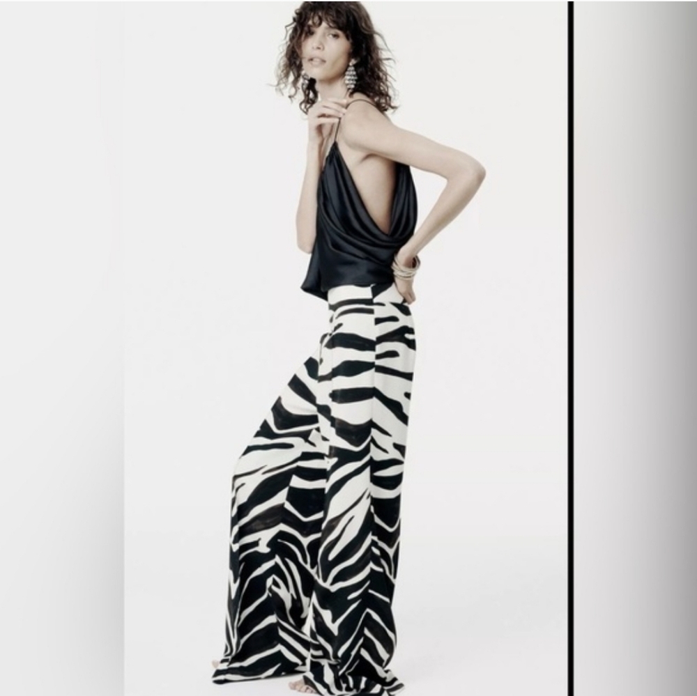 ZARA ZW COLLECTION ANIMAL PRINT PANTS✨️✨️✨️
